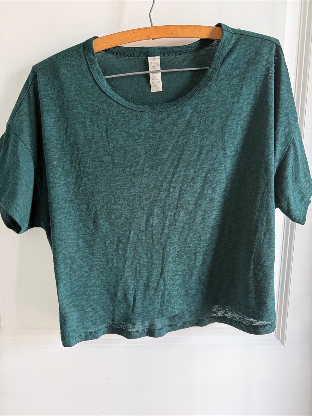 Balance Collection - Everyday Cropped Tee in Heather Forest Green - M Oversized